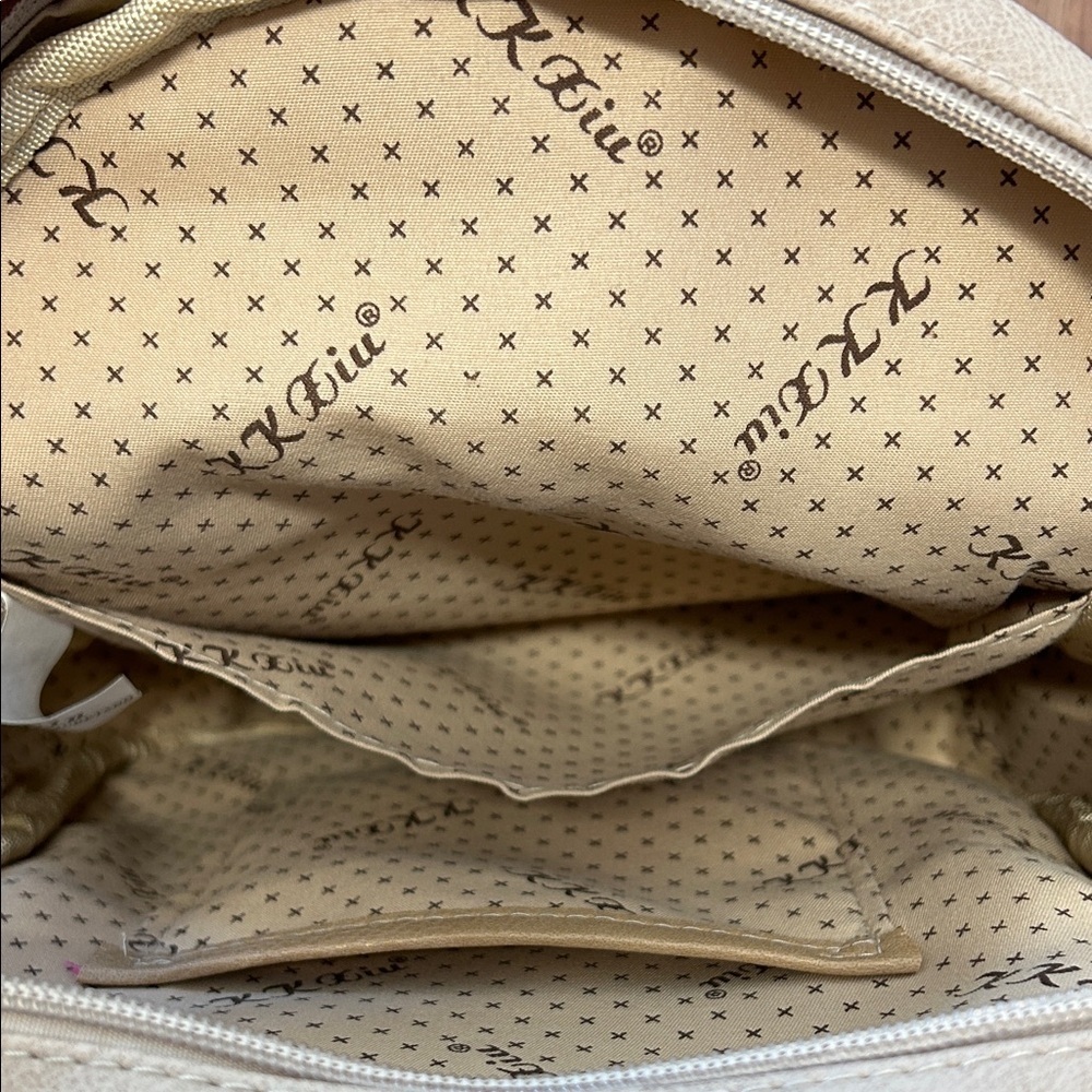 Like new Boho Chic Beige Backpack with Braided Accents - Picture 3 of 4